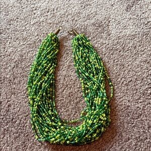 Green and Yellow Beaded Necklace